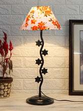 Printed Cotton Zig Zag Star Table Lamp with Iron Base (AE12)